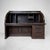 A rare Japanese writing desk with a dark patina, ribbed tambour door and a refined layout for writing materials, documents...