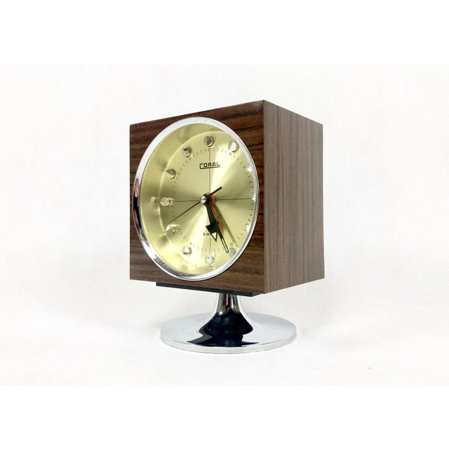 Brown Space Age Tulip Tokyo Tokei Clock from Coral, 1960s For Sale - Image 8 of 10