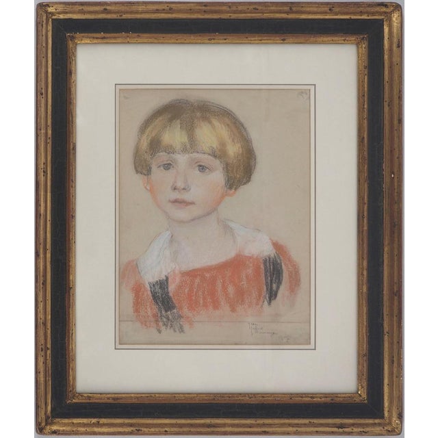 Jean-Gabriel Domergue, Young Girl with Boyish Haircut, 20th Century, Original Pastel Drawing For Sale - Image 7 of 7