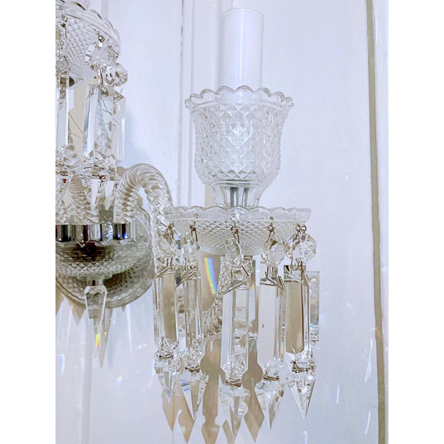 1980s Crystal Wall Sconces With Spear Crystals - A Pair | Chairish