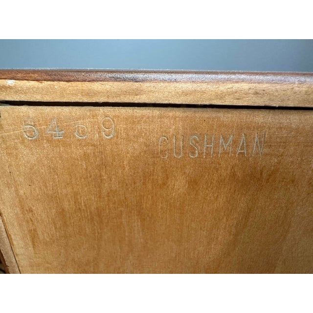 Refinished Cushman Colonial Creations Nightstand/Russet Maple Bedside Table | Vintage Open Shelf Farmhouse 2-Drawer End Table For Sale - Image 11 of 11