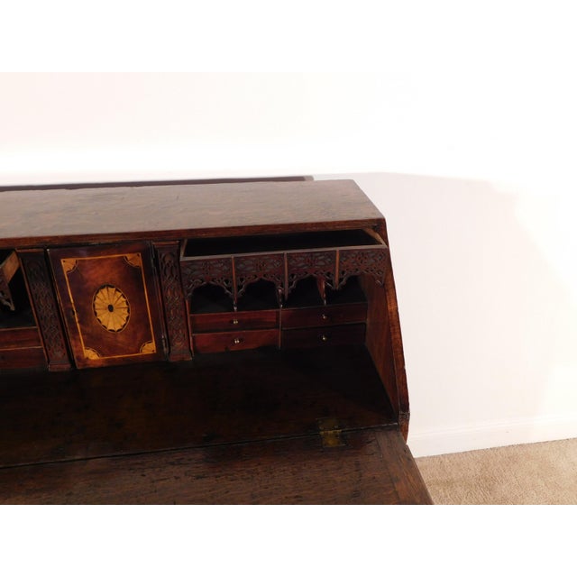 1880s English Oak Slant Front Desk For Sale - Image 10 of 17