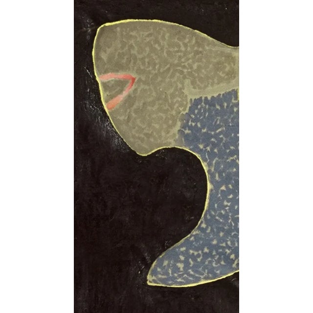 1990s "Beauty and the Beast", 1995. Contemporary, Abstract, Figurative Oil Painting on Linen by Joe Ginsberg. Black With Accents of Brown, Blue and Yellow. For Sale - Image 5 of 6
