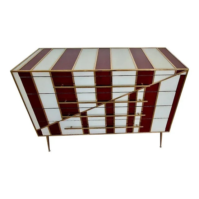 Commode with 4 Glass Drawers, 1990s For Sale - Image 3 of 7