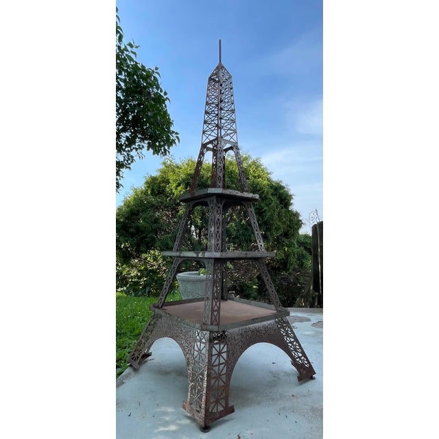 1980s Garden Eiffel Tower 3 Platform Plant Stand For Sale - Image 6 of 9