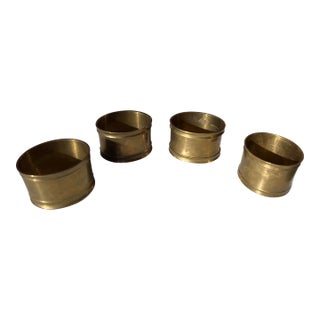 1970s Collection of Simple Brass Napkin Rings- Set of 4 For Sale