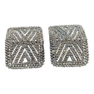 Antique 1905 French Steel Cut Shoe Buckles