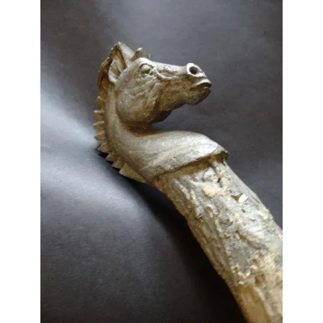 Folk Art Late 20th Century Folk Art Cane, Scepter or Staff of Office With Horse Head and Hoof For Sale - Image 3 of 8