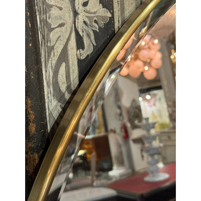 Italian Round Brass Mirror For Sale - Image 4 of 5