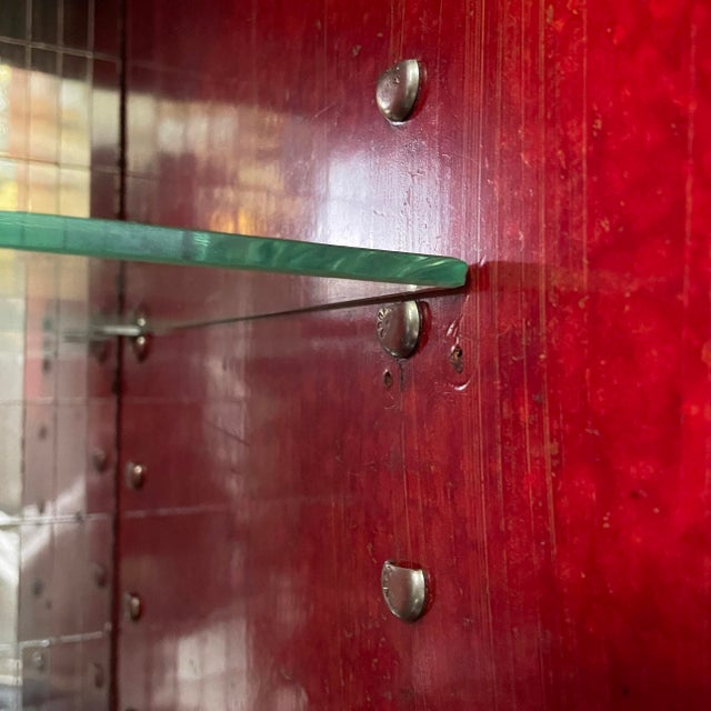 Italian Art Deco Bar Cabinet with Lamp in Wood and Glass, 1930s For Sale - Image 12 of 18