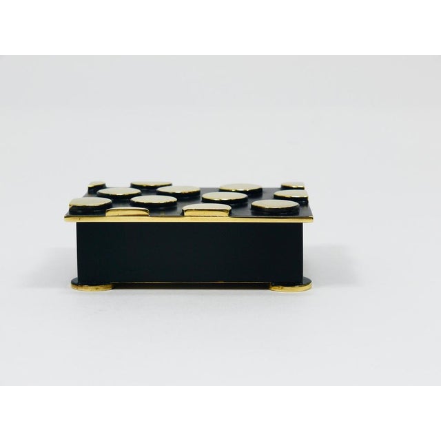 Gold Mid-Century Polka Dot Brass Storage Box, 1950s For Sale - Image 8 of 16
