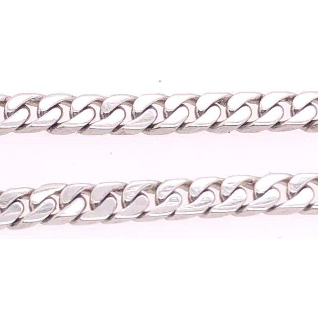 2000 - 2009 14 Karat White Gold Figaro Amethyst and Diamond Station Necklace For Sale - Image 5 of 12