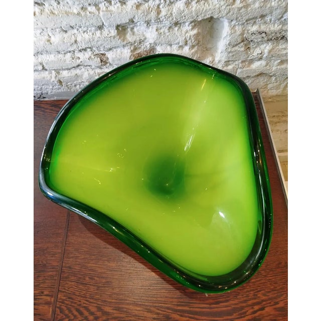 Lime Murano Glass Bowl, Italy, 1960s For Sale - Image 8 of 9