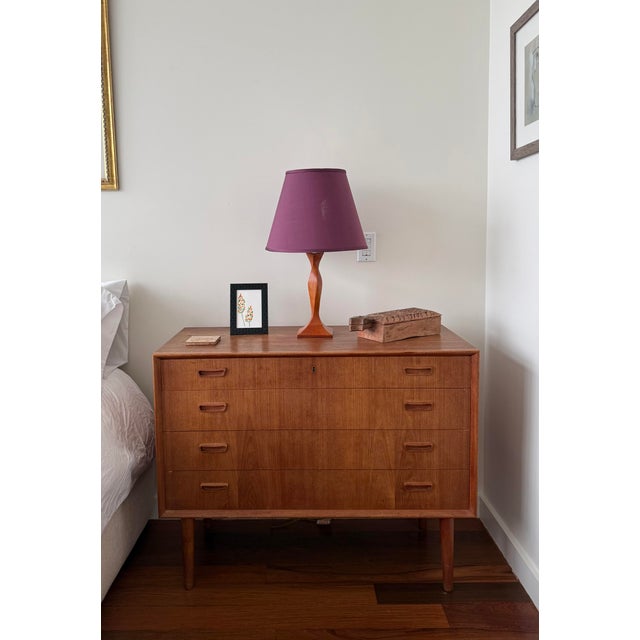 A clean-lined four-drawer teak dresser designed by Børge Mogensen for Søborg Møbelfabrik, Denmark, circa 1960s — one of...