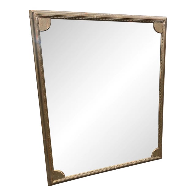 Vintage 1930's Charm Oversized Wall Mirror With Red Accents For Sale