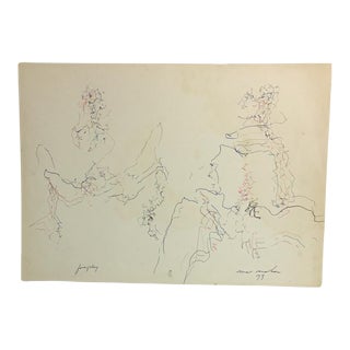 John McMahon "Foreplay" Drawing 1973 For Sale
