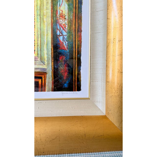 Gold Jonna White Original Signed “Above Magens Bay” in Monumental Custom Gold Frame For Sale - Image 8 of 16