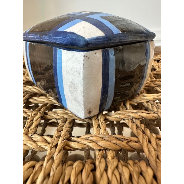 Vintage Aldo Londi Bitossi Italian Mondrian Ceramic Box Featuring Stylized Horse Head For Sale - Image 12 of 18