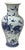 Vintage Chinese Blue White Fruits Flowers Graphic Porcelain Art Vase For Sale