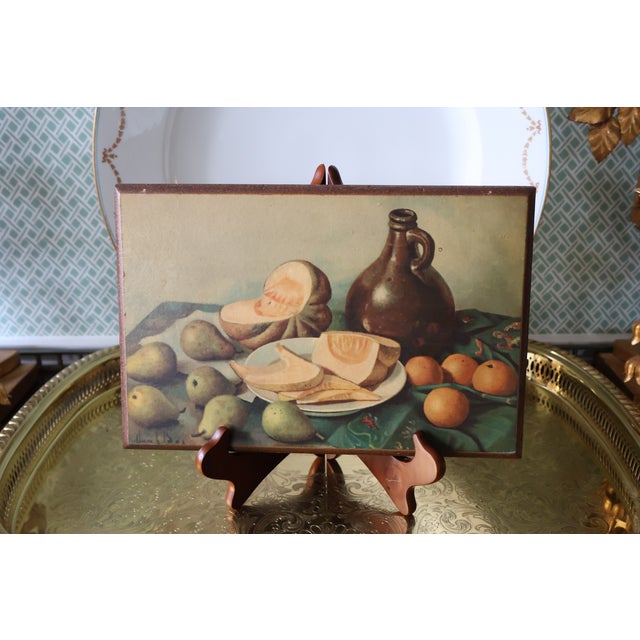 Wood Set of 6 Mid-Century Henk Bos Dutch Still-Life Art Plaques For Sale - Image 7 of 18