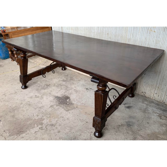 Wood Mid 19th Century Spanish Walnut Fratino Dining Table For Sale - Image 7 of 13