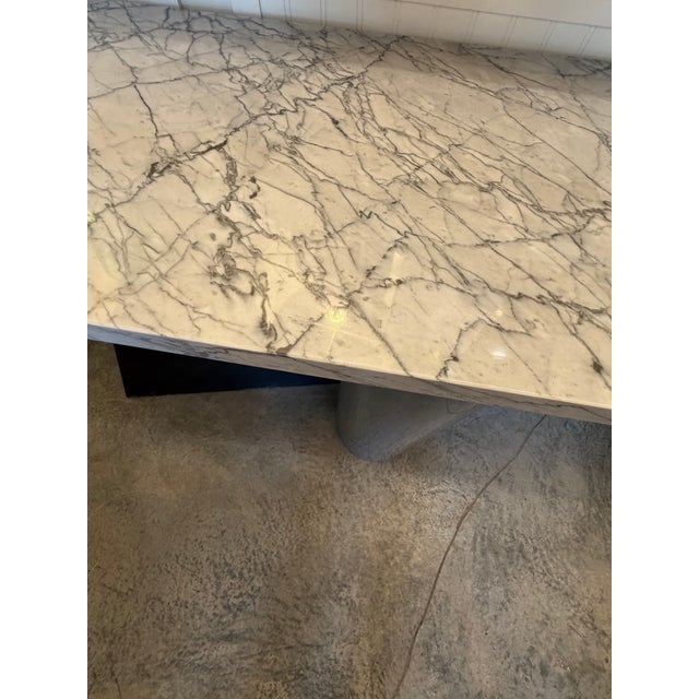 Massimo and Lella Vignelli Ambiguita Solid Marble and Slate Console Table by Legendary Italian Design Duo Lella and Massimo Vignelli 1983 For Sale - Image 4 of 10