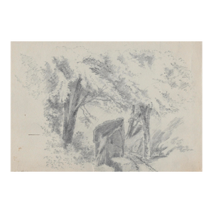 1910s Benjamin Barnett Woodland Landscape Drawing