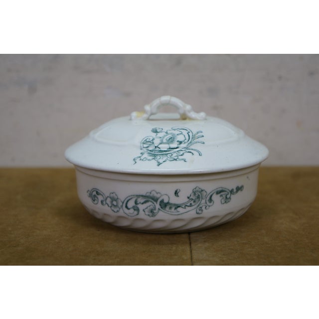 Antique Porcelain Ceramic Lidded Butter Dishes Casseroles Tureens 6" - Set of 5 For Sale - Image 11 of 18