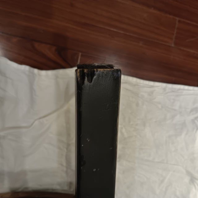 Vintage French, Country Black Dining Chairs With Rush Seat - Set of 6 For Sale - Image 13 of 18