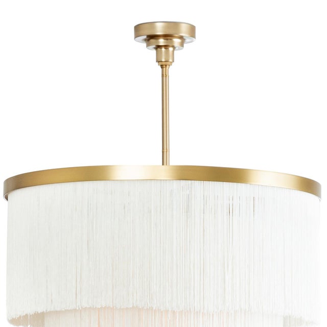 French Regina Andrew Cabaret Fringe Chandelier, Ivory For Sale - Image 3 of 7