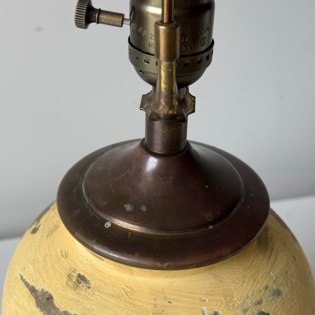 Metal Late 20th Century Yellow Terracotta Table Lamp For Sale - Image 7 of 11