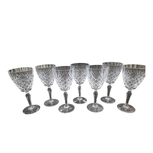 Late 20th Century Cristal d'Arques Wine Goblets - Set of 7 For Sale