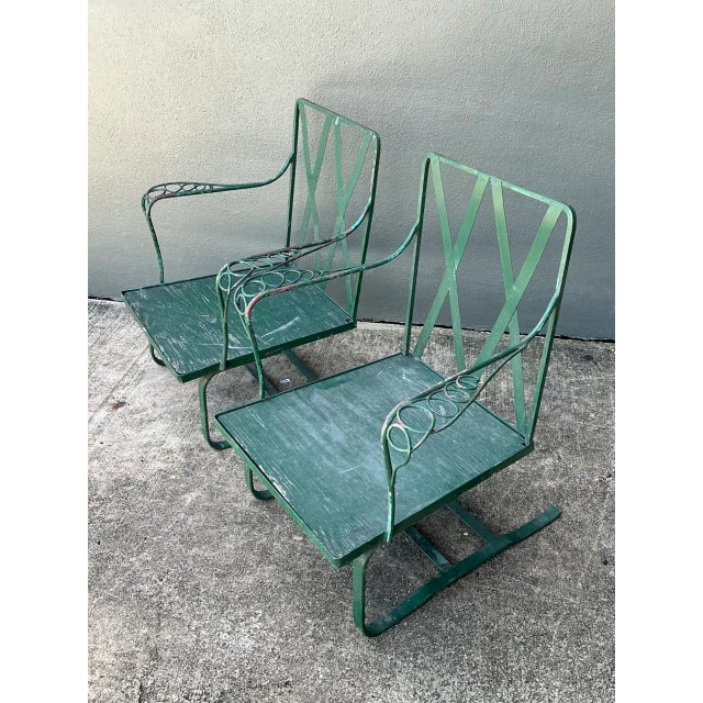 Vintage Sculptural Iron Springer Lounge Chairs - A Pair For Sale - Image 10 of 16