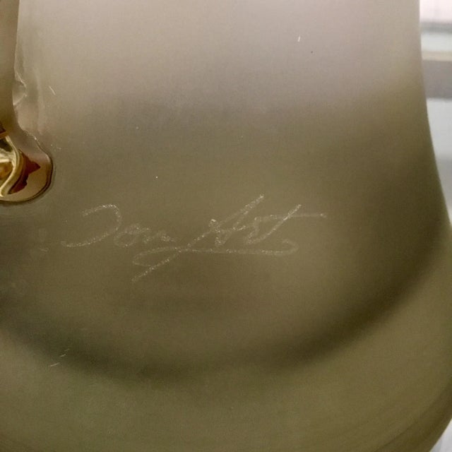 Glass Iridescent Cherries Art Glass Vase in Citrine For Sale - Image 7 of 8