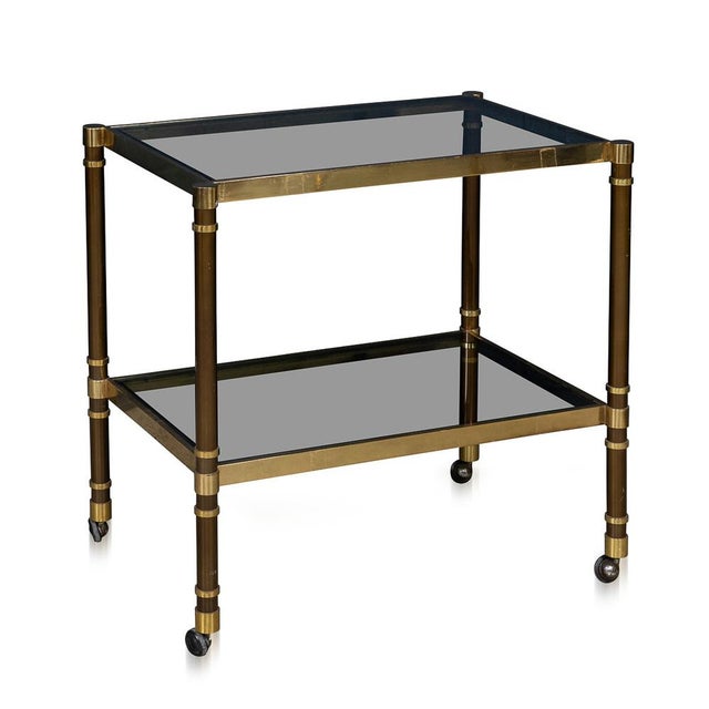 Vintage Italian Brass Framed Drinks Trolley, 1980 For Sale - Image 17 of 17