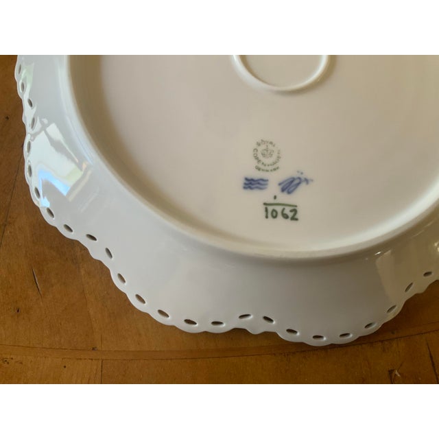 Ceramic 1960s Royal Copenhagen Blue Fluted Full Lace Porcelain Plate For Sale - Image 7 of 7