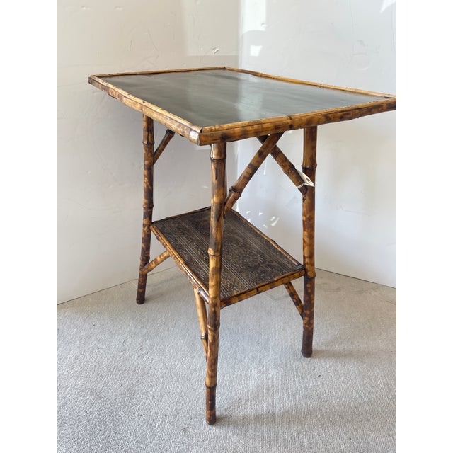 Chinoiserie French Chinoiserie Tortoiseshell Bamboo and Lacquer Side Table, c.188-1900 For Sale - Image 3 of 14