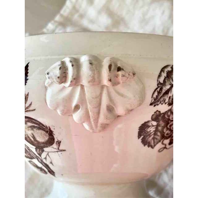 Antique Late 19th Century Terre de Fer Soup Tureen and Serving Plate with Fruit and Insect Decoration from Choisy Le Roi, Set of 2 For Sale - Image 10 of 18