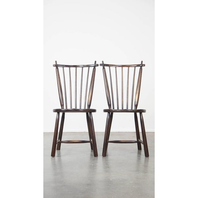 Vintage Wooden Bar Chairs from De Ster Gelderland, Set of 4 For Sale - Image 3 of 15