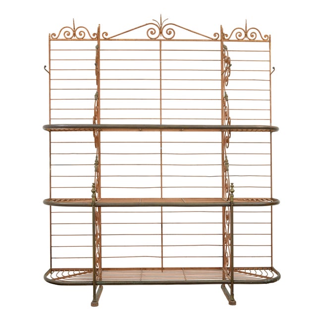 early 20th century french parisienne boulangers bread rack circa 1900. superb quality boulangerie baguette rack, of large...
