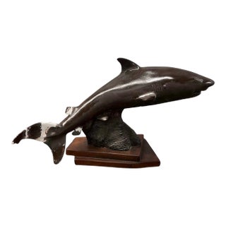 1990s Plaster Shark Sculpture For Sale