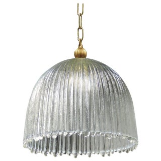 Mid-Century Modern Italian Glass Dome Pendant Light For Sale