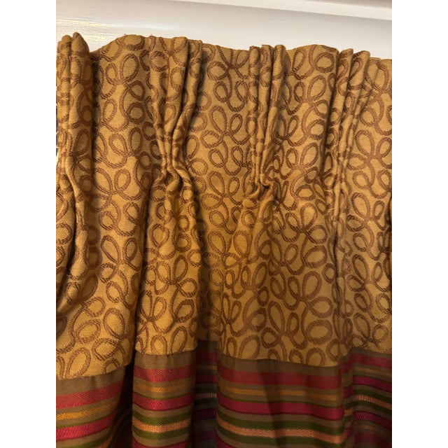 Custom Pinch-Pleat Striped Drapery Panels, Fully Lined Pair, 22 X 96 For Sale - Image 4 of 5