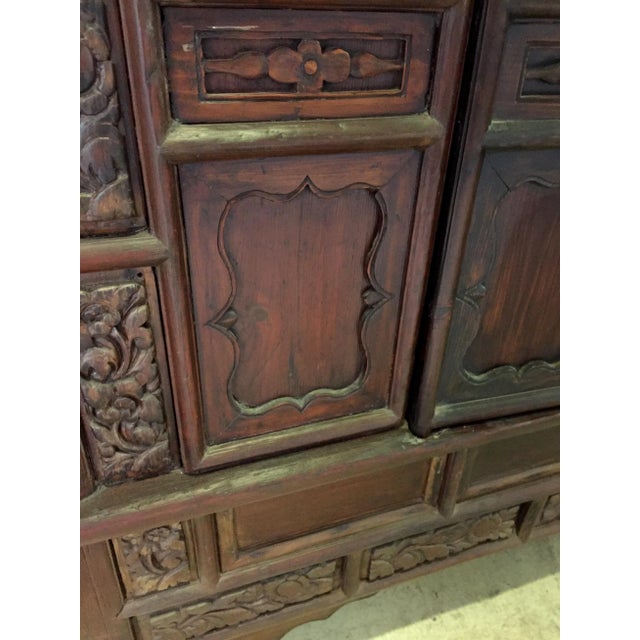 19th Century Asian Antique Monumental Carved Cabinet For Sale - Image 11 of 18