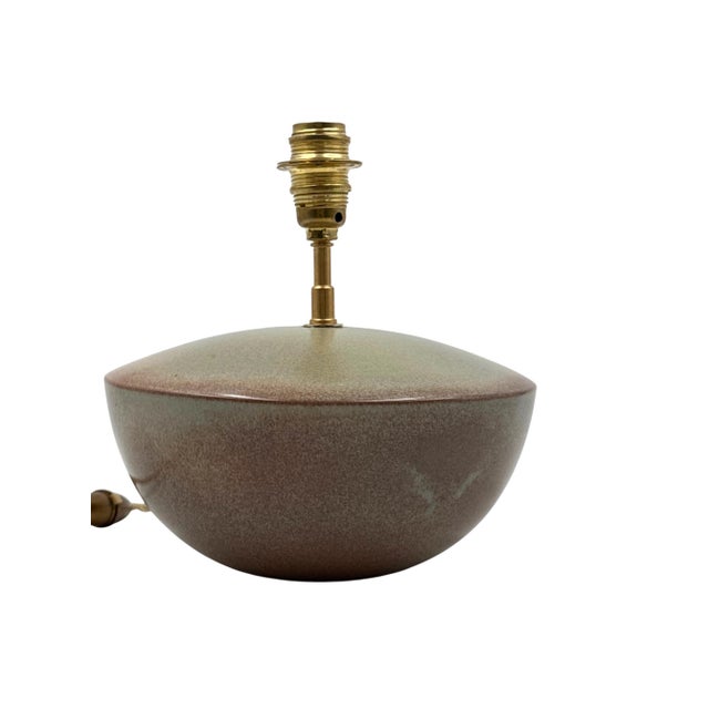 1960s Mid-Century Modern Green Ceramic Lamp Base, Alain Di Bin France For Sale - Image 13 of 16