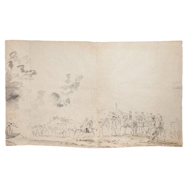 Jan Peter Verdussen - Landscape - Pencil On Paper - 18th-Century For Sale