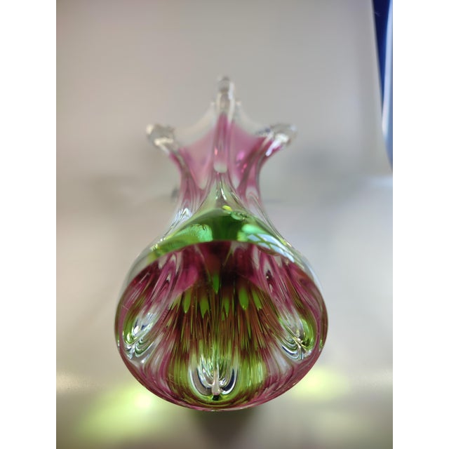Glass Art Deco Vase by Josef Hospodka for Chřibská, 1960s For Sale - Image 7 of 9