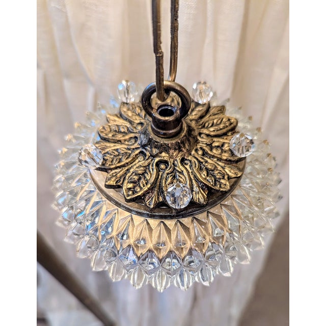 Mid Century Crystal Chandelier FIVE-Light Hollywood Regency Style For Sale - Image 9 of 14