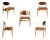 Teak and Fabric Dining Chairs by Leonardo Fiori for Isa Bergamo, 1960s, Set of 5 For Sale