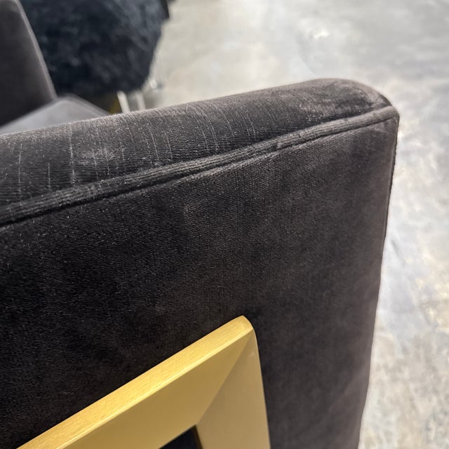 Brass Restoration Hardware Reginald Swivel Chair For Sale - Image 8 of 12